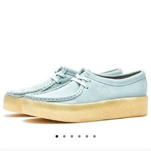 BNWT Clark’s Original Wallabee Cup, blue suede, US 8.5, EU 39.5, UK 6